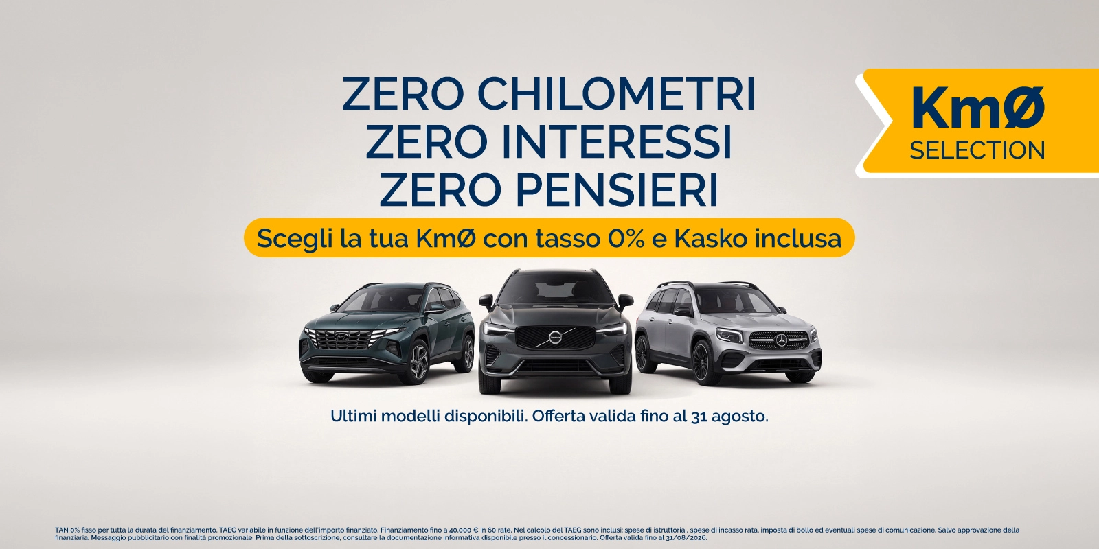 Scegli la tua Km0 con tasso 0% e Kasko inclusa