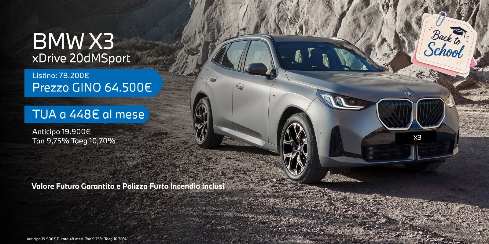 Nuova BMW X3 - Tua a partire da 448€/mese