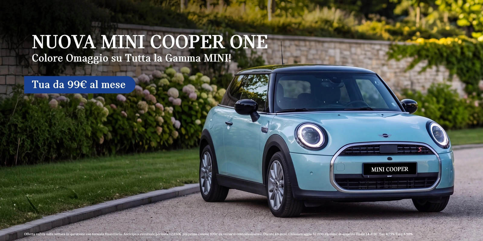 Nuova Mini Cooper ONE 3 porte - Tua a partire da 99€/mese