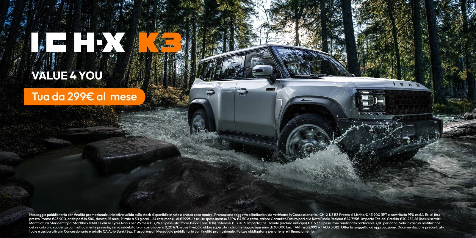 Nuova ICH-X K3 Leasing - Tua a partire da 499€/mese e decidi se tenerla a o sostituirla
