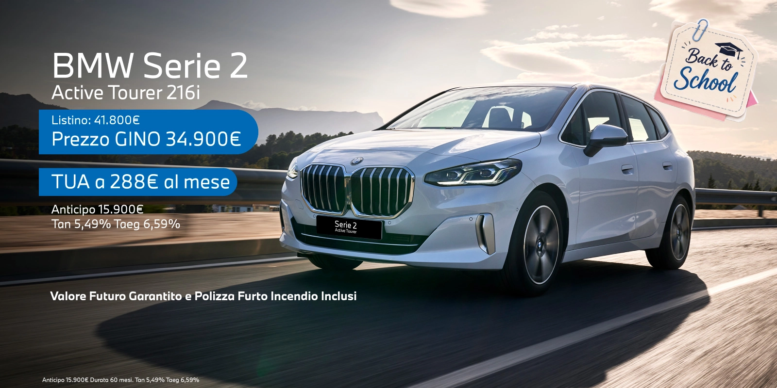 Nuova BMW Serie 2 Active Tourer - Tua a partire da 288€/mese