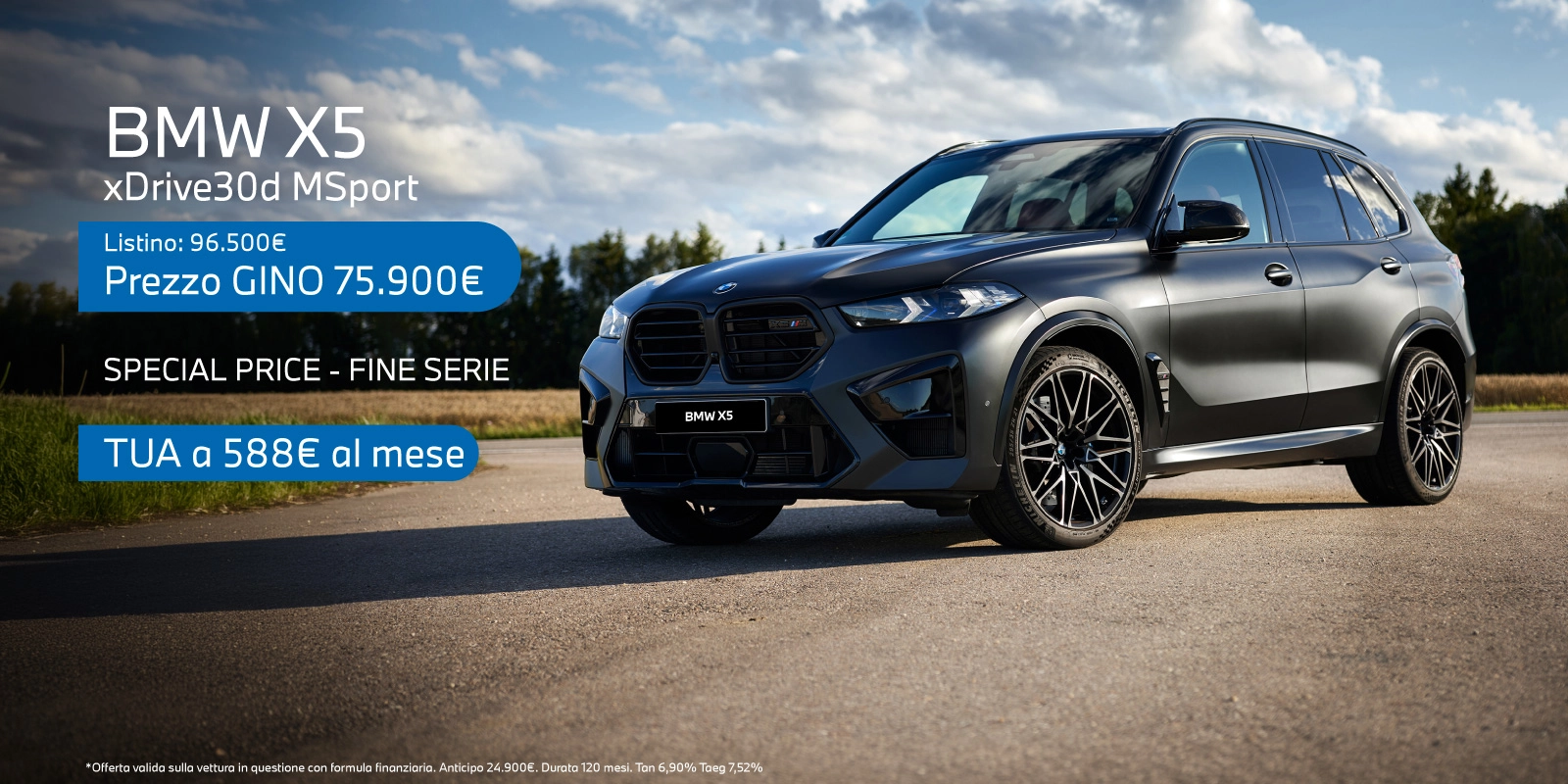 Nuova BMW X5 - Tua a partire da 588€/mese