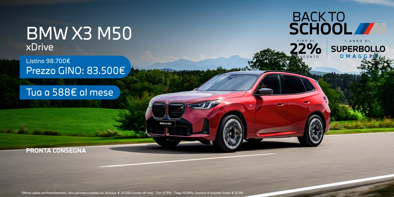Nuova BMW X3 M50 - Tua a partire da 588€/mese