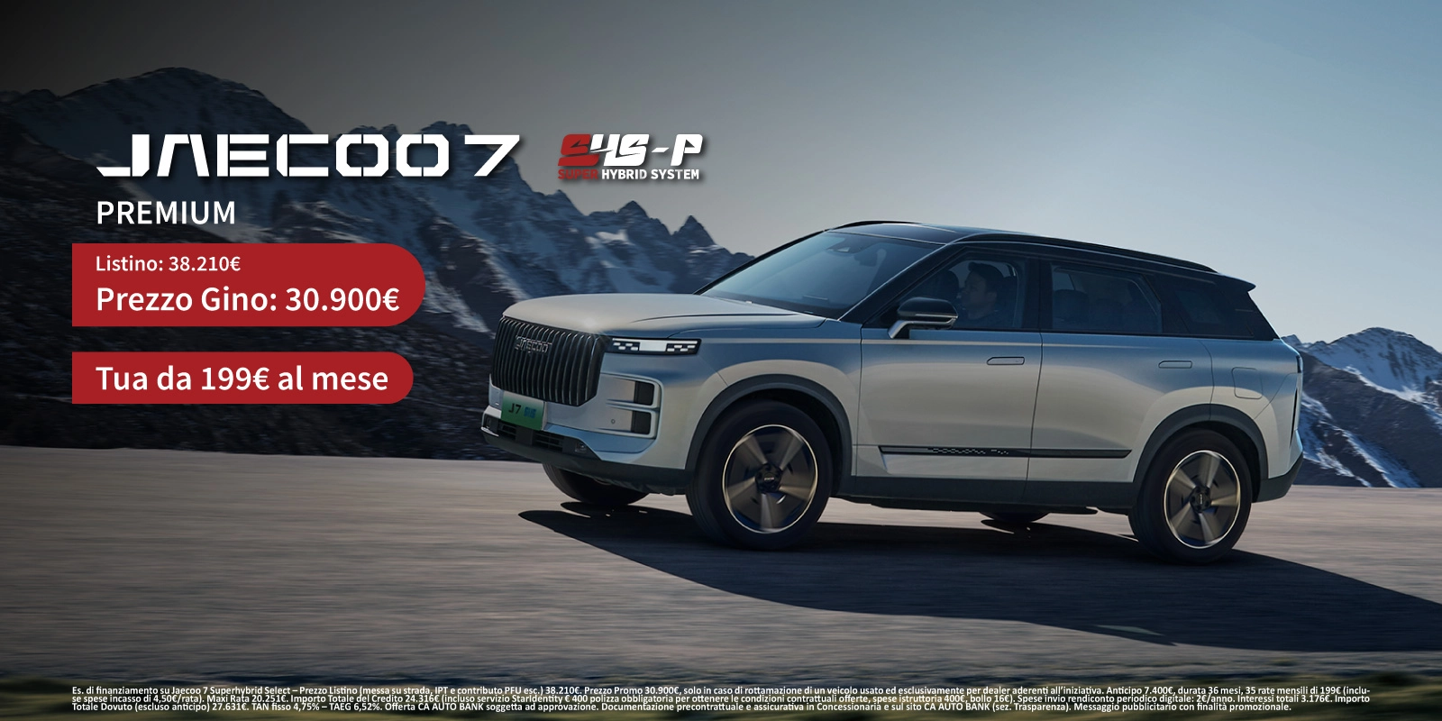 Nuova Jaecoo 7 SHS-P - Tua da 199€ al mese