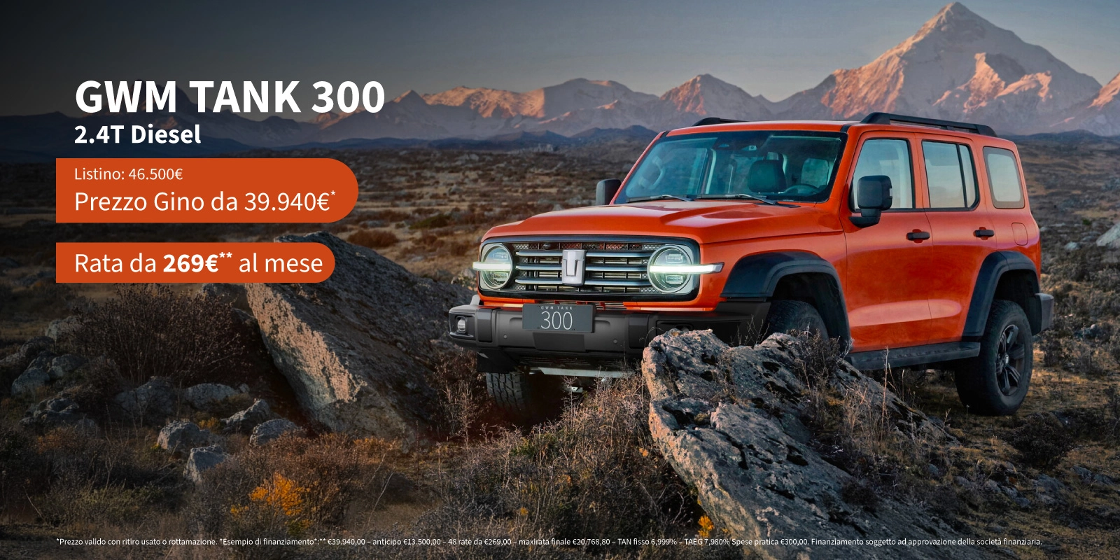 GREAT WALL MOTOR TANK 300 - Tua da 299€ al mese 