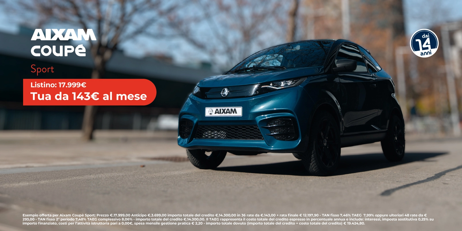 Nuova Aixam coupè sport - Tua a partire da 143€/mese
