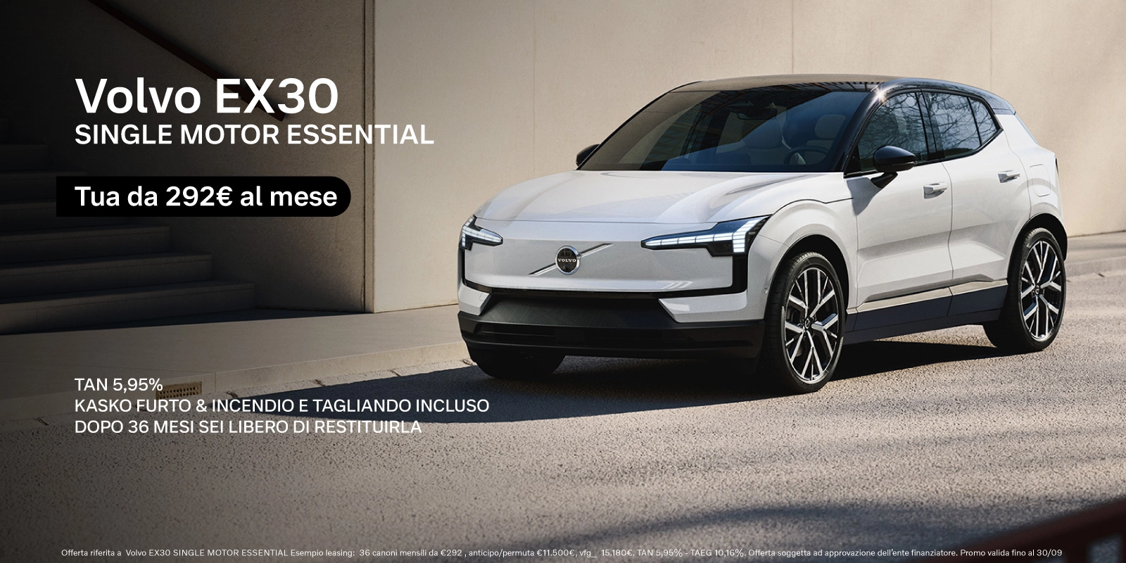 Nuova Volvo EX30 - Tua a partire da 292€/mese