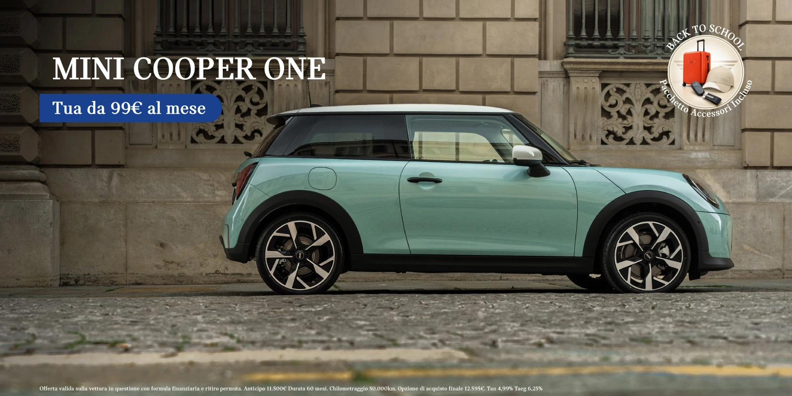 Nuova Mini Cooper ONE 3 porte - Tua a partire da 99€/mese