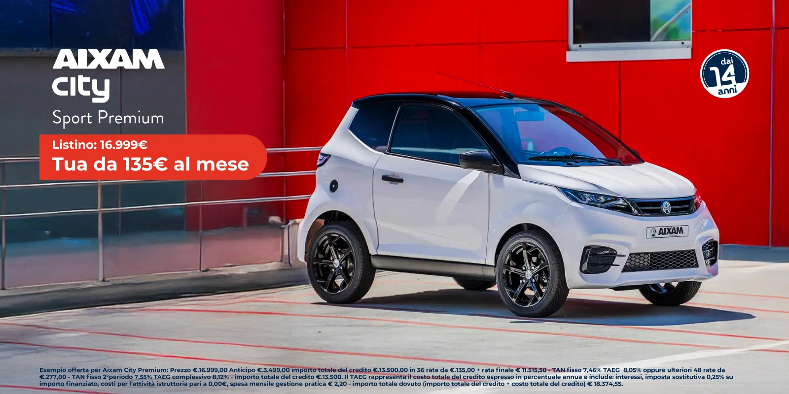 Nuova Aixam City Sport Premium - Tua a partire da 135€/mese