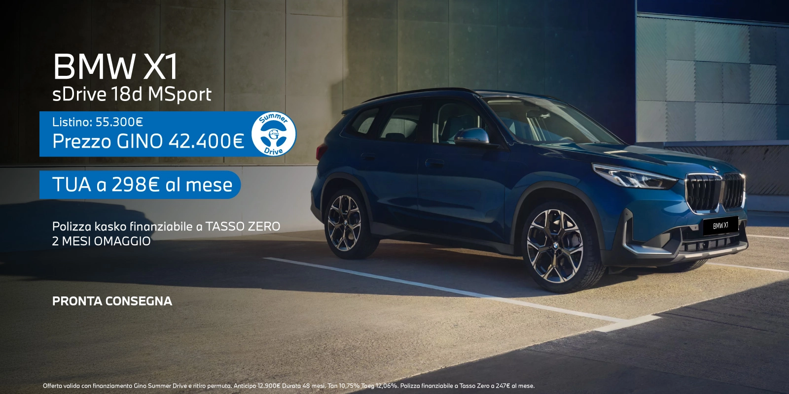 Nuova BMW X1 - Tua a partire da 298€/mese