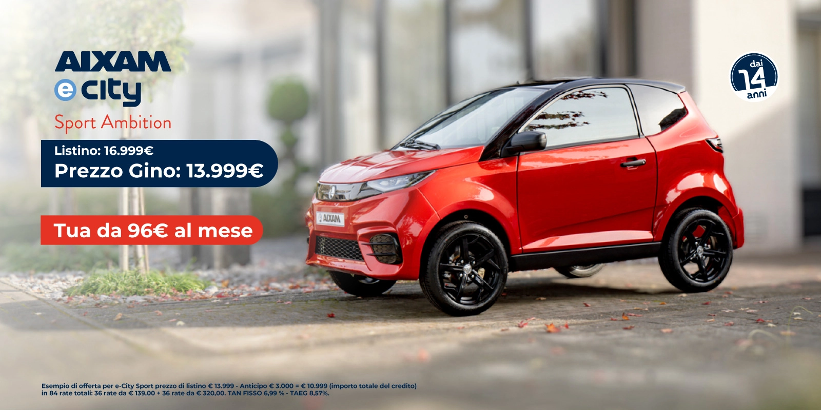 Nuova Aixam E-city sport ambition - Tua a partire da 96€/mese