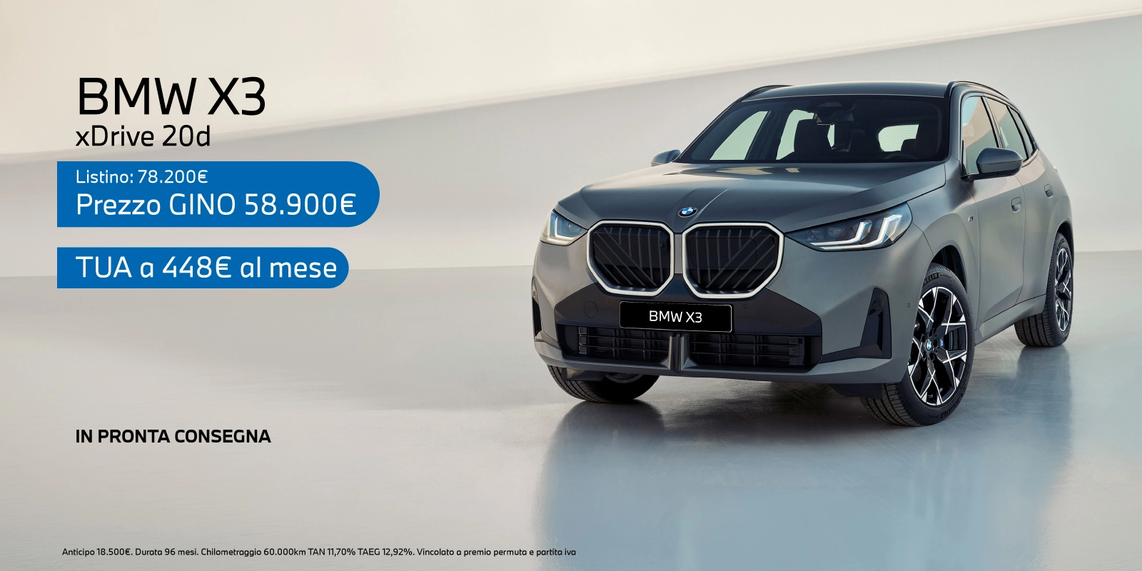 Nuova BMW X3 - Tua a partire da 448€/mese