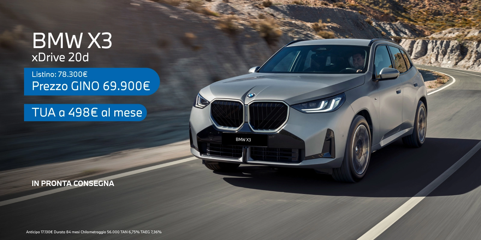 Nuova BMW X3 - Tua a partire da 498€/mese