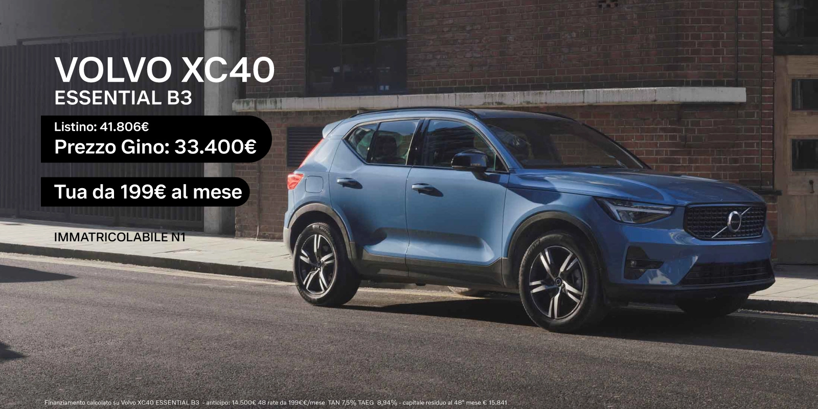 Nuova Volvo XC40 - Tua a partire da 199€/mese