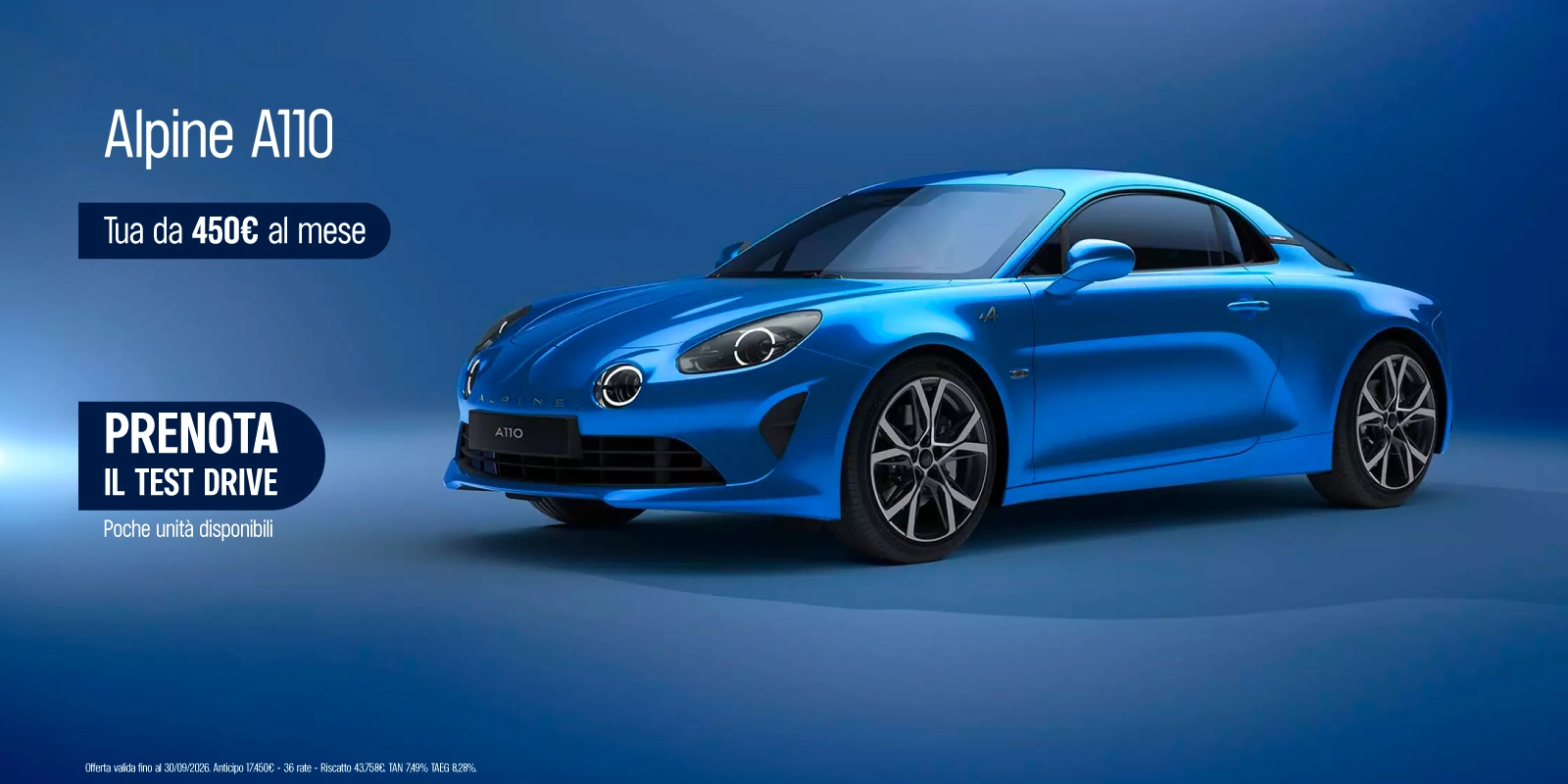 Alpine A110 - Tua da 450€ al mese