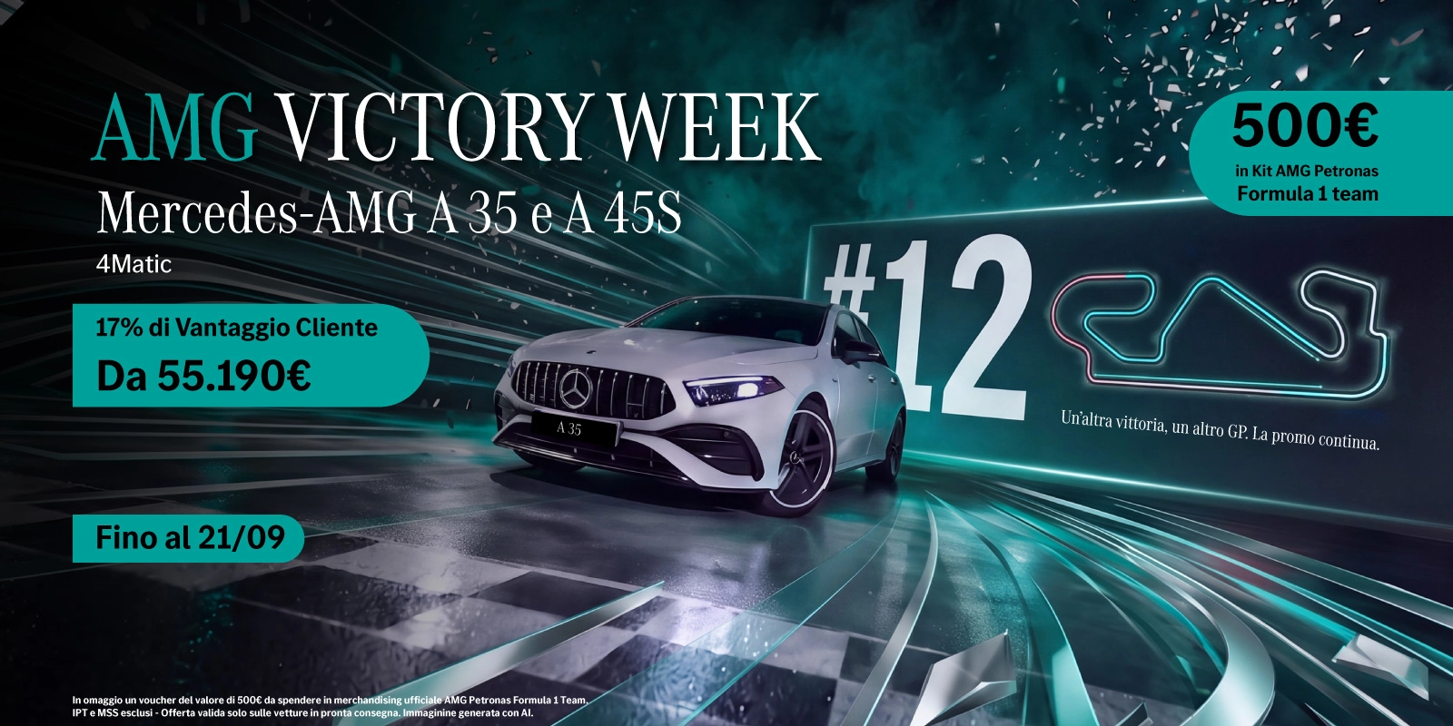 Mercedes-AMG Classe A 35 e 45S tue con il 17% di Vantaggio cliente.