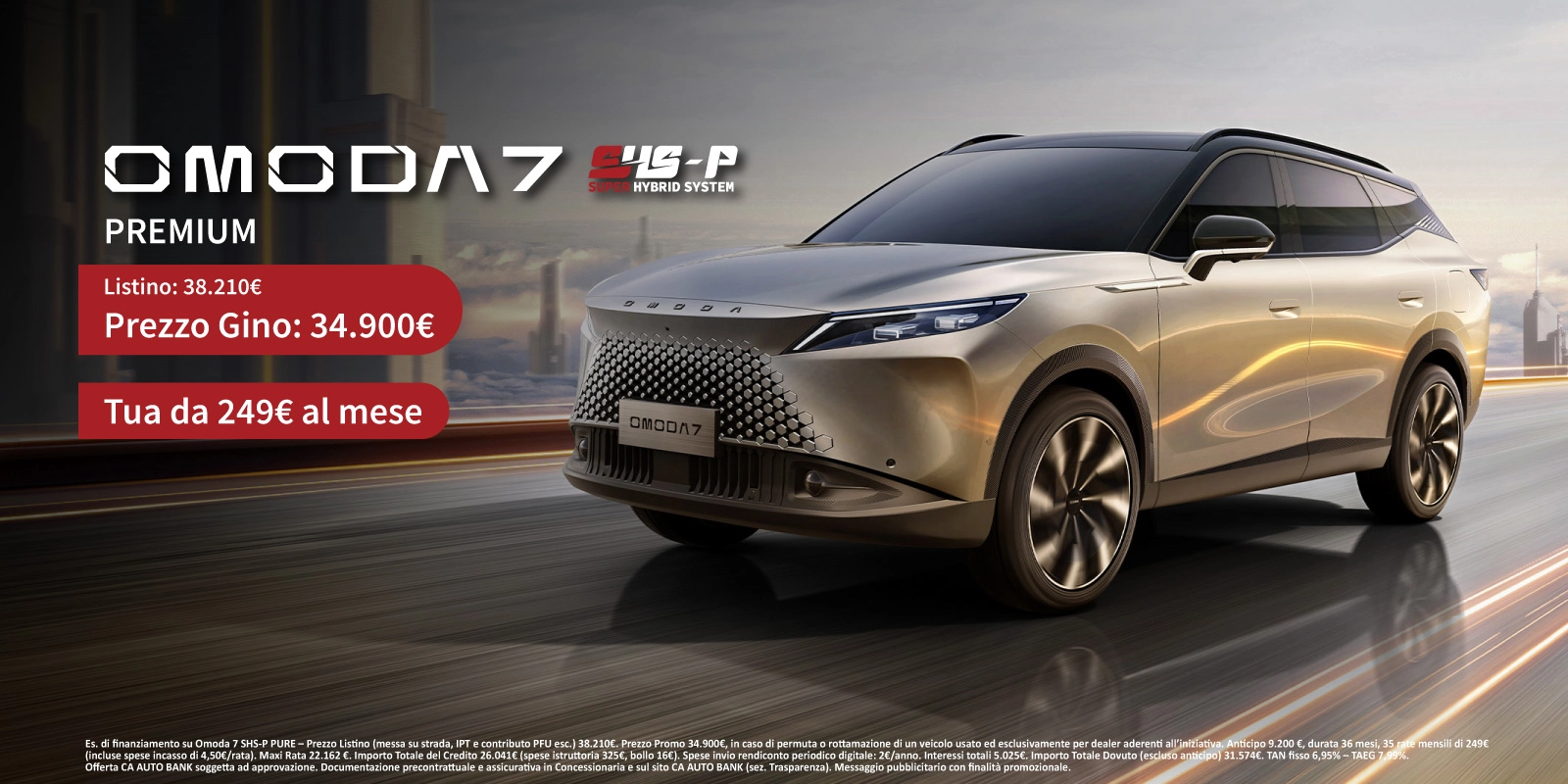 Nuova Omoda 7 SHS-P - Tua a partire da 249€/mese