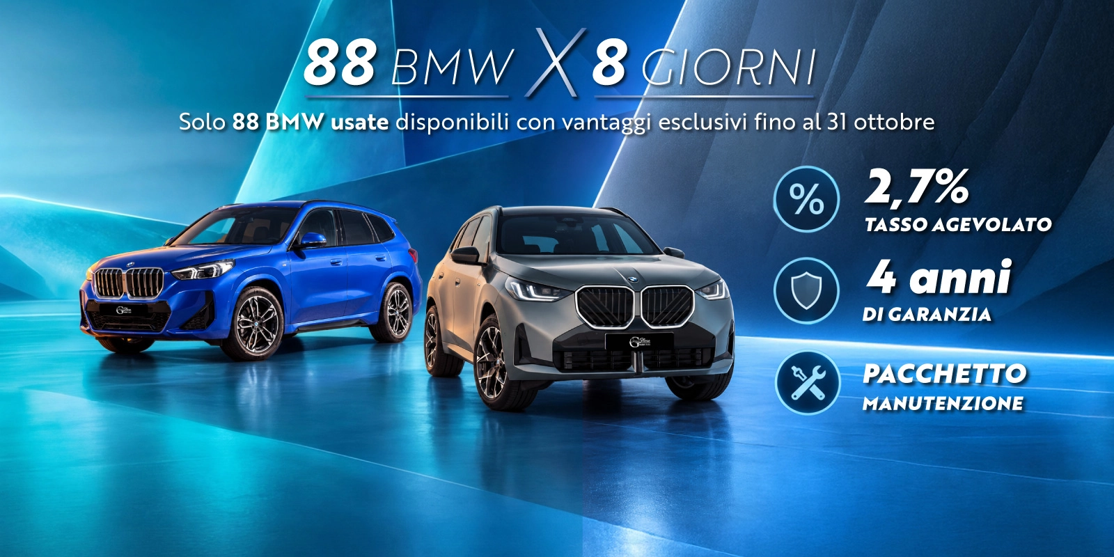 88 BMW per 8 giorni al Ginostore - Una selezione di 88 BMW usate con condizioni esclusive, solo fino al 31 ottobre