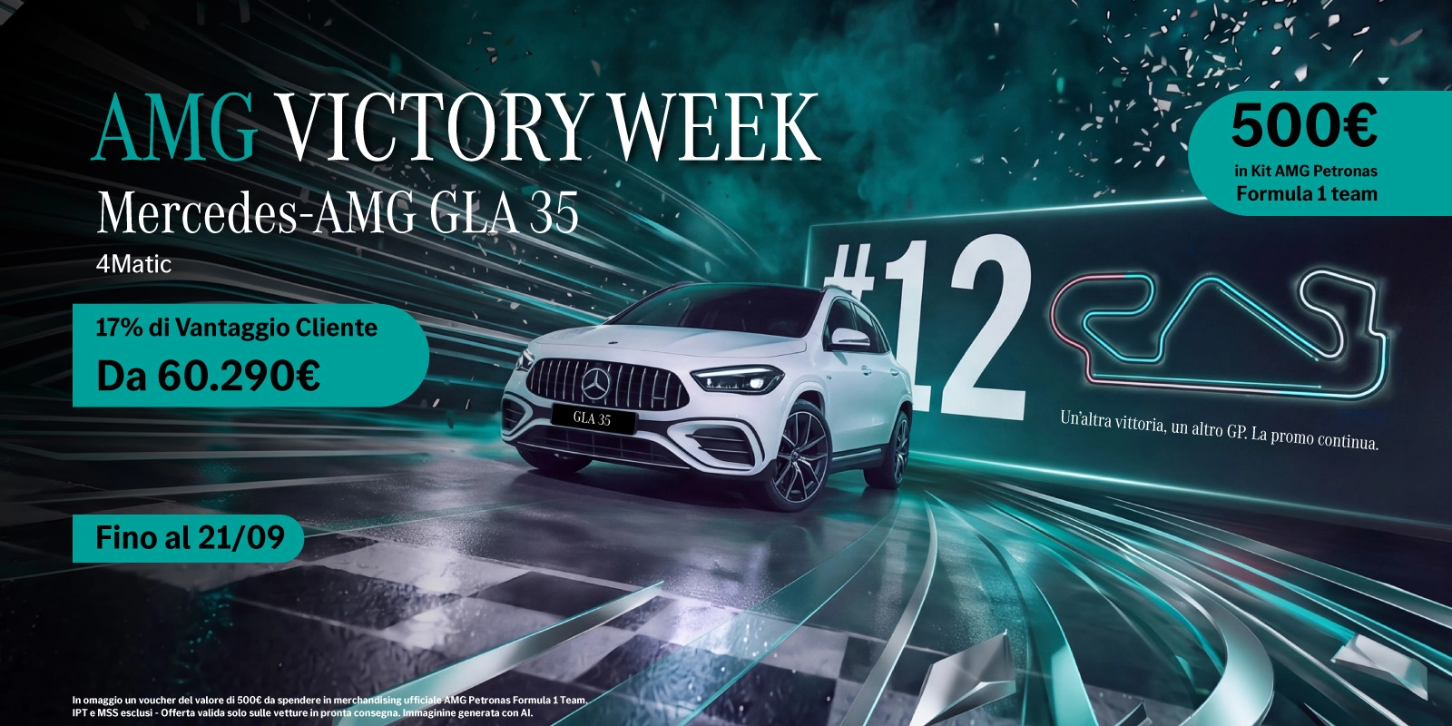 Mercedes-AMG GLA 35 tua con il 17% di Vantaggio cliente.