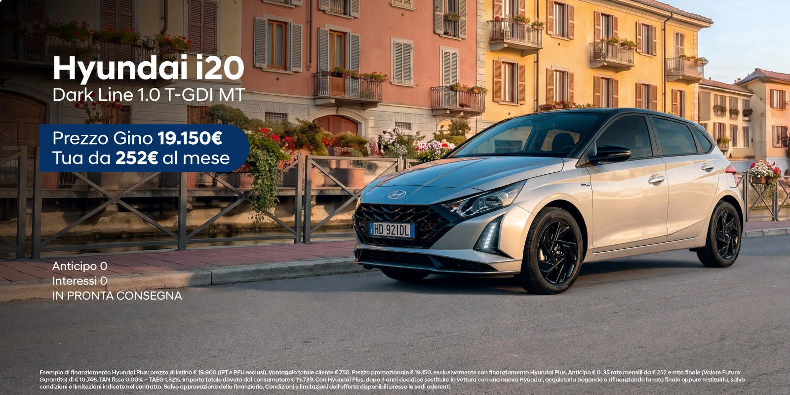 Nuova Hyundai i20 - Tua da 252€ al mese con valore futuro garantito