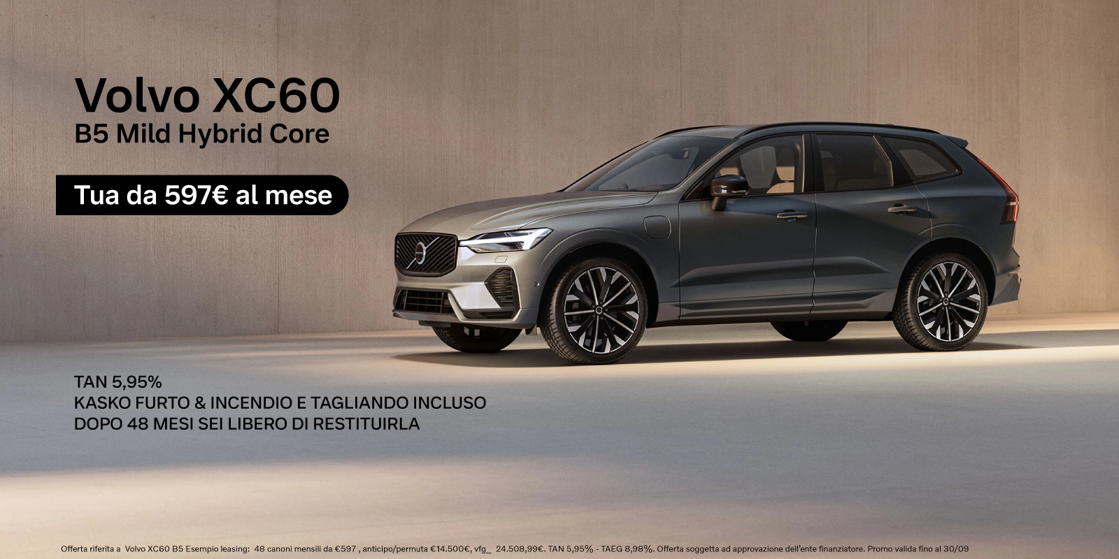 Nuova Volvo XC60 - Tua a partire da 597€/mese