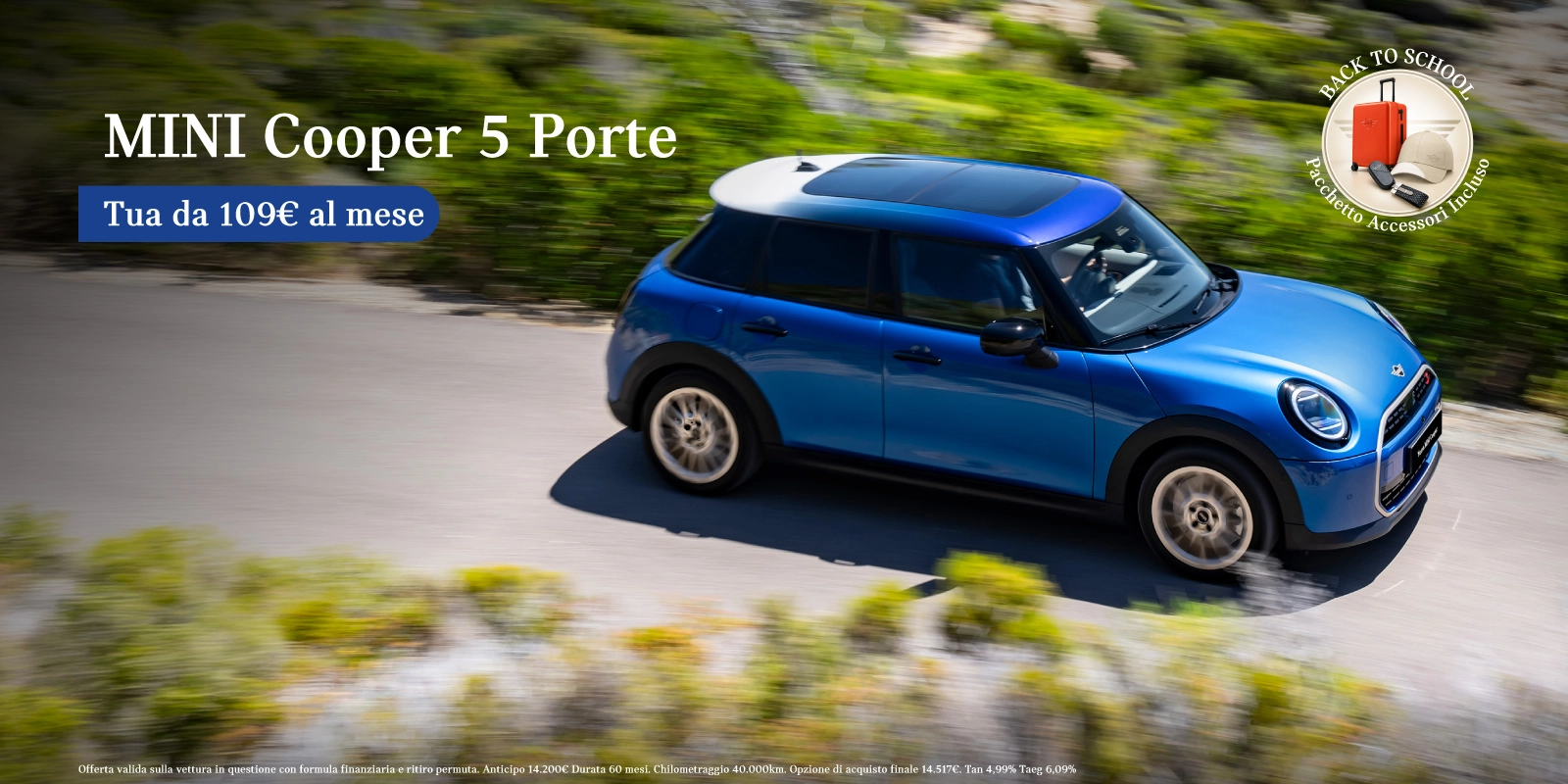 Nuova Mini Cooper 5 Porte - Tua a partire da 109€/mese