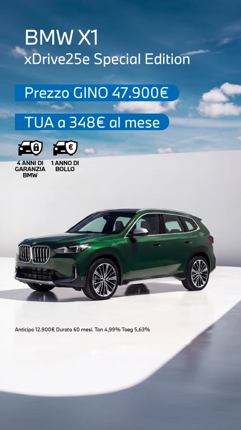 Nuova BMW X1 Special Edition - Tua a partire da 348€/mese con 4 anni di garanzia bmw e 1 anno di bollo incluso