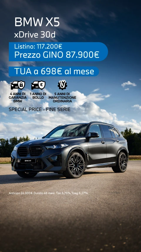 BMW X5 - Tua a partire da 698€/mese con 4 anni di garanzia BMW, 1 anno di Bollo e 5 anni di manutenzione ordinaria