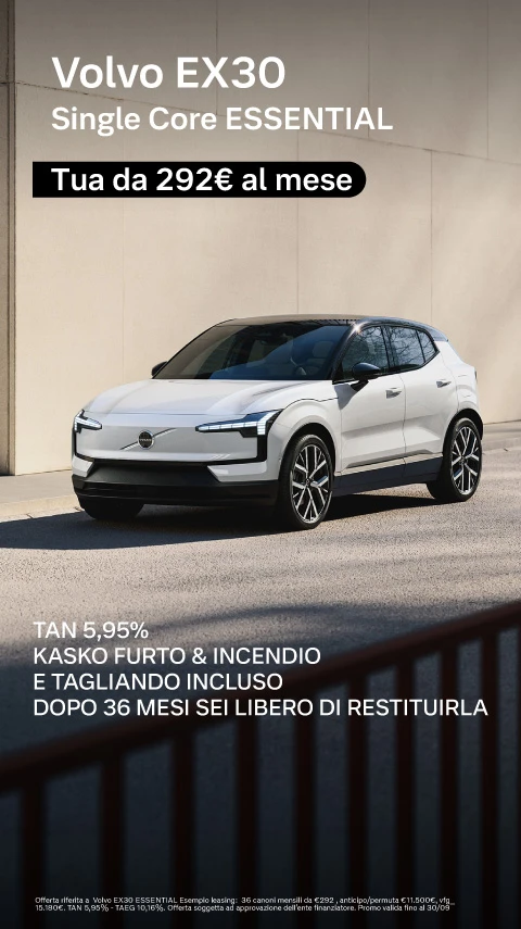 Nuova Volvo EX30 - Tua a partire da 292€/mese