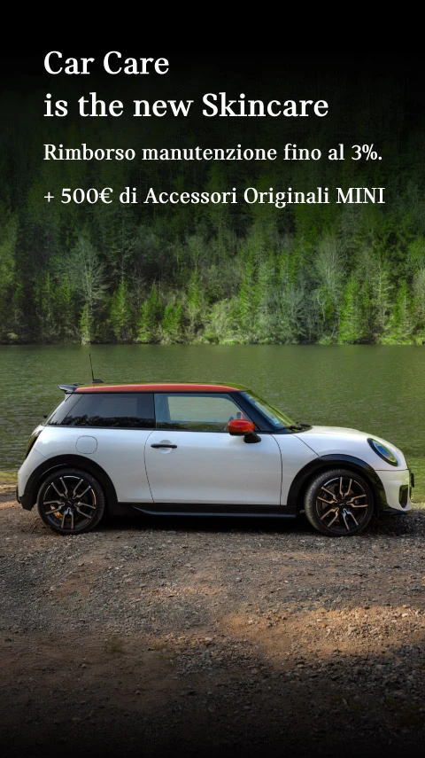Acquista una nuova MINI: con la manutenzione ricevi fino al 3% del valore dell’auto in cashback, più 500 € in Accessori Originali MINI.