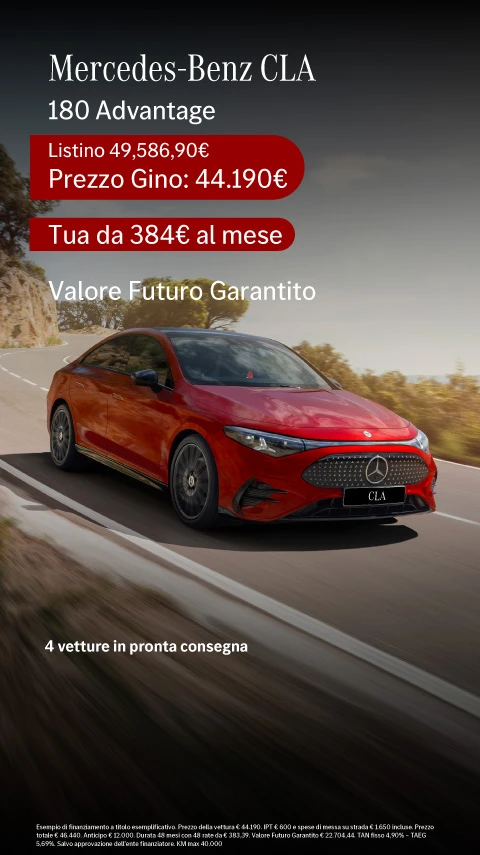 Nuovo Mercedes-Benz CLA - Tua a partire da 384€/mese