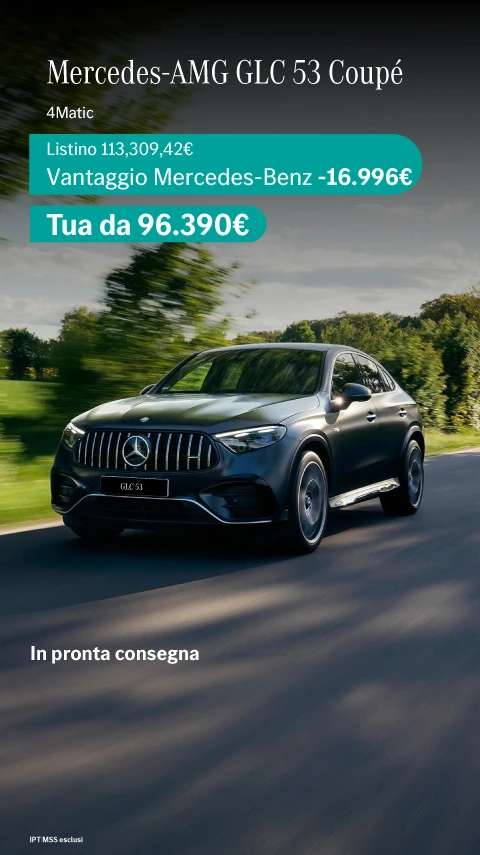 Nuovo Mercedes-AMG GLC 53 Coupè - tua da: 96.390€