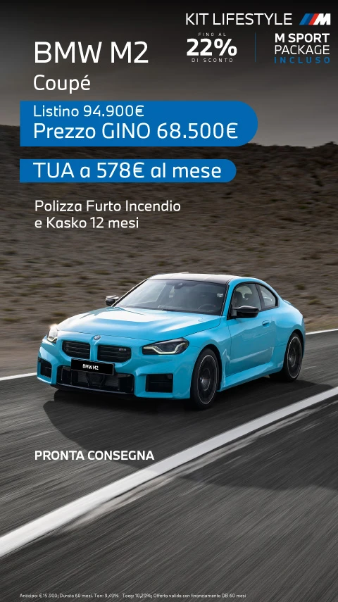 Nuova BMW M2 - Tua a partire da 578€/mese