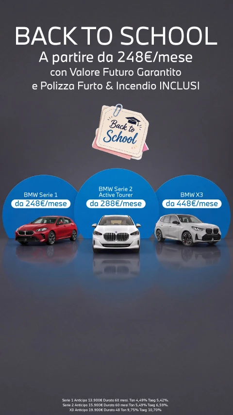 BMW Back to School - A partire da 248€/mese