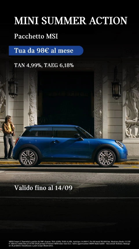 Mini Summer Action - la tua Mini da 98€ al mese