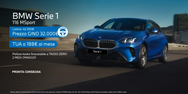 Nuova BMW Serie 1 - Tua a partire da 188€/mese