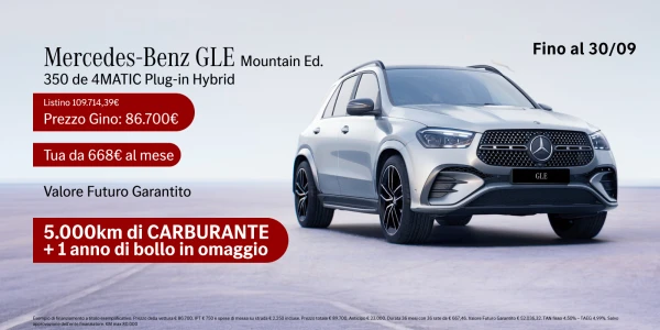 Nuova Mercedes-Benz GLE - Tua a partire da 668€/mese