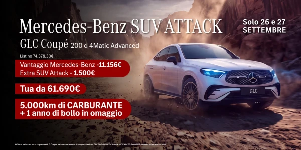 Nuova Mercedes-Benz GLC Coupè - 1.500€ di extra sconto sulle GLC Coupè in pronta consegna