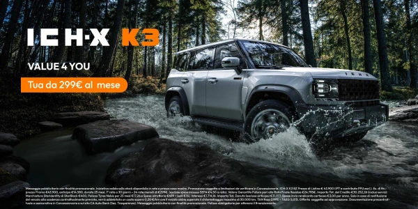 Nuova ICH-X K3 Leasing - Tua a partire da 499€/mese e decidi se tenerla a o sostituirla