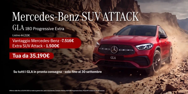 Nuova Mercedes-Benz GLA - 1.500€ di extra sconto sulle GLA in pronta consegna