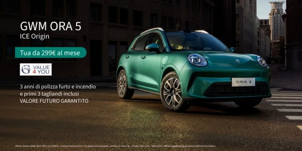 GREAT WALL MOTOR ORA 5 - Tua da 299€ al mese con formula Value for You