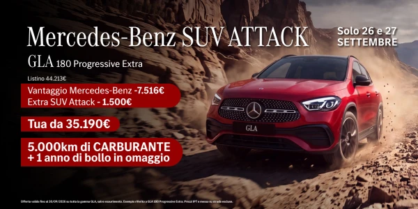 Nuova Mercedes-Benz GLA - 1.500€ di extra sconto sulle GLA in pronta consegna