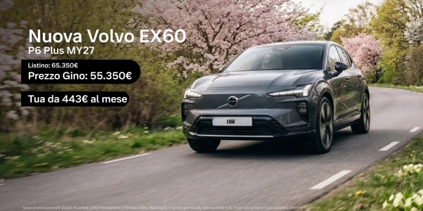 Nuova Volvo EX60 - Tua a partire da 443€/mese