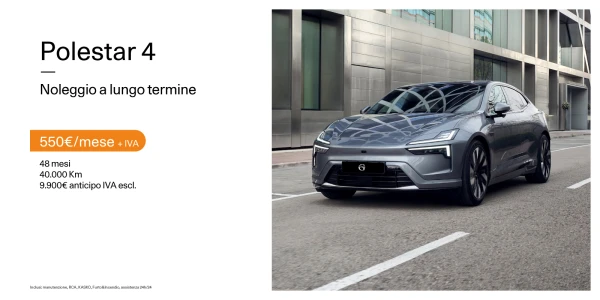 Polestar 4 - Tua con canone di noleggio da 550€/mese +IVA