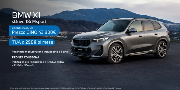Nuova BMW X1 - Tua a partire da 298€/mese