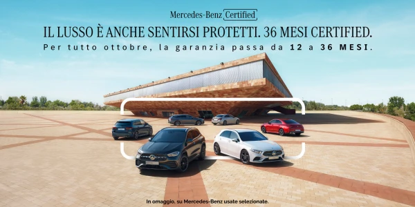 Usato Mercedes Certified GinoStore - Per tutto ottobre, la garanzia passa da 12 a 36 mesi. In omaggio.
