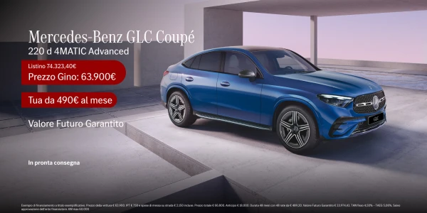 Nuova Mercedes-Benz GLC Coupè - Tua a partire da 490€/mese