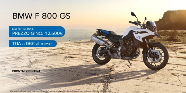 BMW F 800 GS: Tua a 96€ al mese