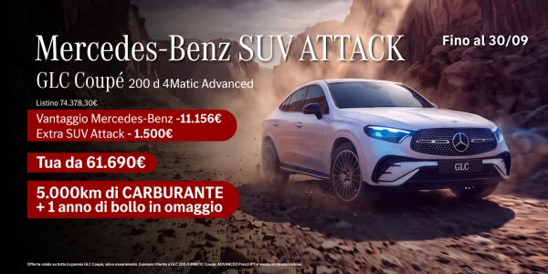Nuova Mercedes-Benz GLC Coupè - 1.500€ di extra sconto sulle GLC Coupè in pronta consegna